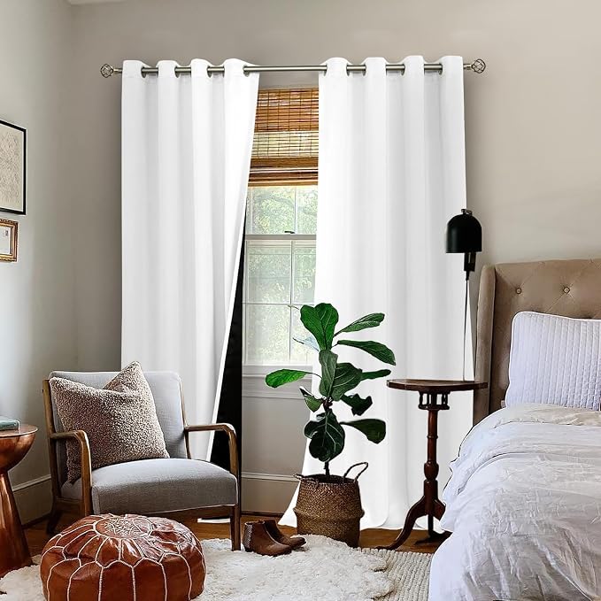 BGment White Blackout Curtains 108 Inches Long - Image 2