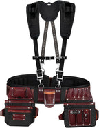 FUERI Tool Belt With Suspender Men Carpenter Pouches Construction Bags by Fueri