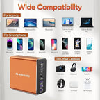 Aluminum Alloy USB C Charger GaN Charger Fast USB C Charging Station 7 Ports - Image 4