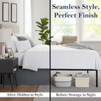 Twin Bed Skirt, Luxury 18 Inch Drop Dark Grey Pleated Bed Skirt, Double Brushed - Image 3