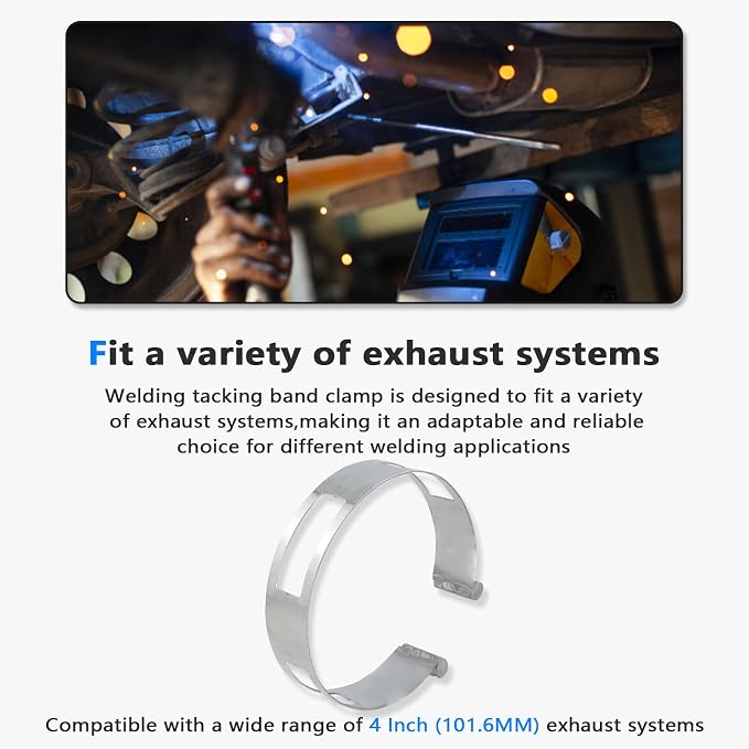 4 Inch Stainless Steel Welding Tacking Band Clamp, Clamp-On Exhaust Pipe - Image 3