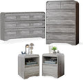 4 Piece Bedroom Set, Dresser and Nightstand Sets, Including Modern Wooden Large by SOLACEFURNITURE