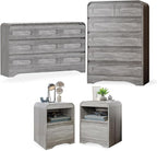 4 Piece Bedroom Set, Dresser and Nightstand Sets, Including Modern Wooden Large by SOLACEFURNITURE