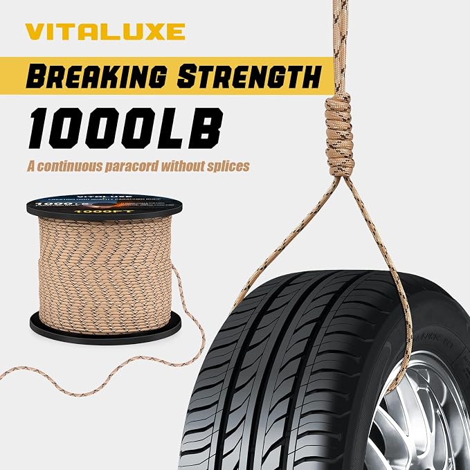 1000lb Paracord Rope, 4mm 12 Triple Strands Paracord, Heavy Duty Tactical - Image 2