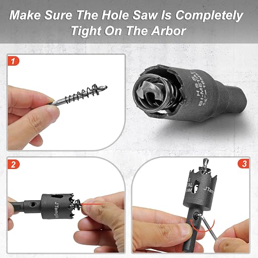 5/8 Inch Hole Saw with 9.1mm Triangle Shank Arbor, JTemgle Bi-Metal Hole Saw - Image 6