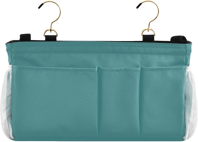 KOPIRIT Navy Teal Bedside Caddy Storage Bag Bedside Organizer - Image 2