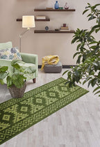 Custom Length Hallway Runner Rug, Slip Resistant, Southwestern Green, 26 Inch X - Image 4