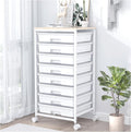 Rolling Storage Cart with Drawers, Utility Cart With 8 Drawers and Wooden by SYKIARIOL