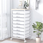 Rolling Storage Cart with Drawers, Utility Cart With 8 Drawers and Wooden by SYKIARIOL