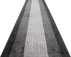 Custom Length Hallway Runner Rug, Slip Resistant, Meander Grey, 26 Inch X 32 - Image 4