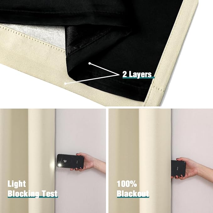 ChrisDowa 100% Blackout Curtains 120 inch Long - Image 5