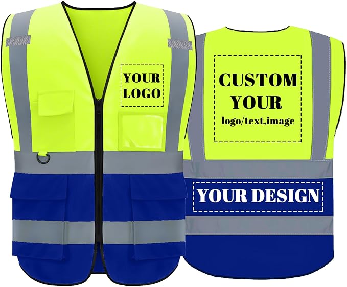 BeautyWill Custom Safety Vest Logo Class 2 High Visibility Reflevtive Vest by BeautyWill