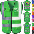 Custom Safety Vest with Logo for Men Women Personalized Class 2 High Visibility by Qingxily