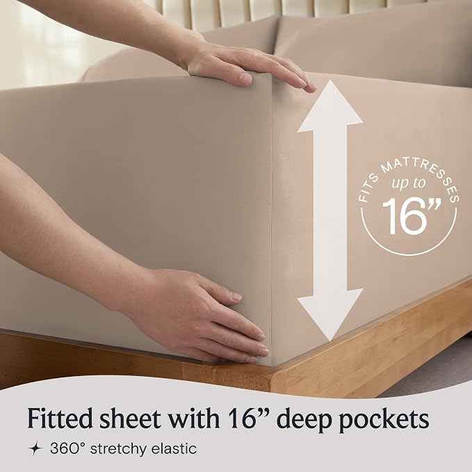 LuxClub 4 PC Queen Sheet Set, Deep Pockets Wrinkle Free Cooling Bed Sheets - Image 6