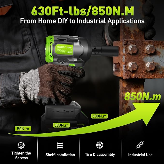 Brushless Cordless Impact Wrench, 850Nm High Torque, 1/2 Inch Impact Gun - Image 5