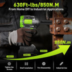 Brushless Cordless Impact Wrench, 850Nm High Torque, 1/2 Inch Impact Gun - Image 5