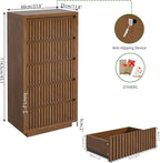 Fluted Tall 5 Drawer Dresser, Mid Century Dresser - Image 2