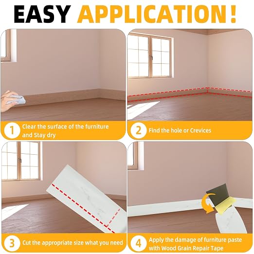 GSCIT Club Wood Grain Repair Tape, 2.3 inch X 25ft Self Adhesive Marble Grain - Image 4