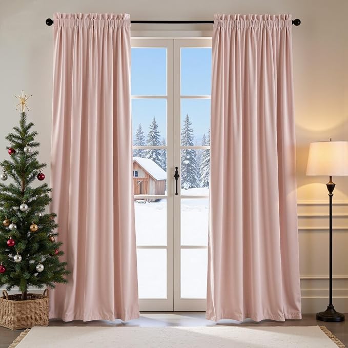 Lazzzy Velvet Blackout Curtains Thermal Insulated Room Window Drapes Super Soft by Lazzzy