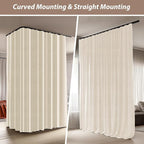Room Divider Curtains with Ceiling Curtain Track Set Window Curtain - Image 6