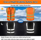 BeautyWill Custom Safety Vest Logo Class 2 High Visibility Reflevtive Vest - Image 5