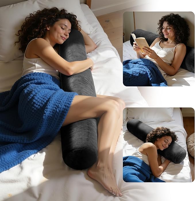 SyMax 7.8"x60" Body Pillow for Queen Bed, Bolster w/Removable Polyester Cover - Image 5