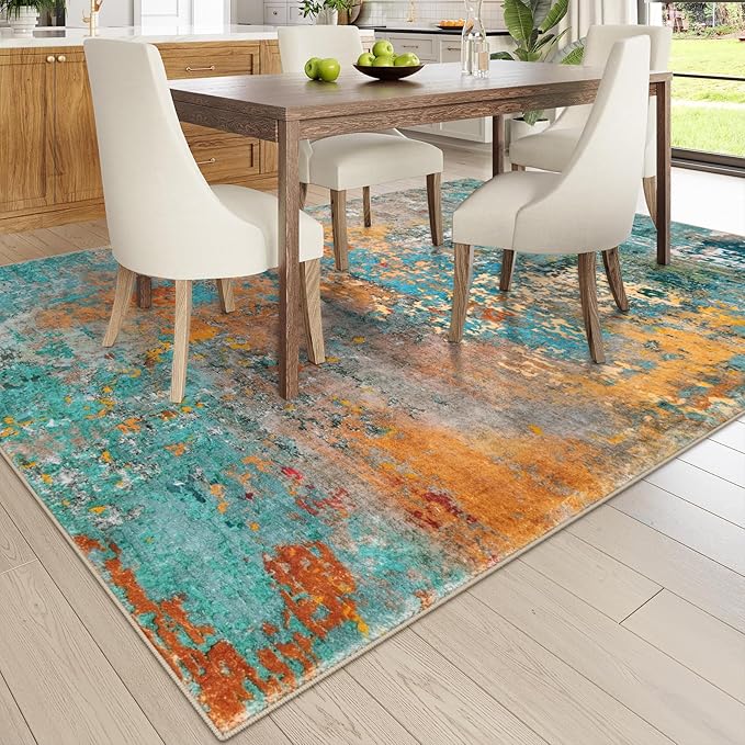 Lahome Modern Abstract Area Rugs 9x12 Living Room Rug, Washable Rugs - Image 5