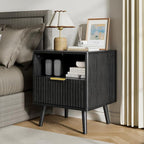 LYNSOM Fluted Dresser and Nightstand Sets 3 Piece, 5-Drawers Dresser and - Image 8