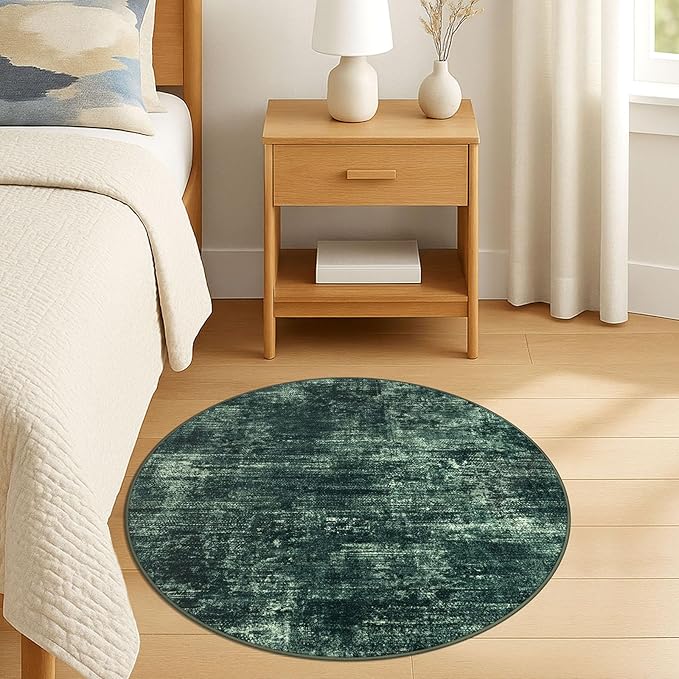 IOHOUZE Round Area Rug 3 Ft Circle Entryway Rugs Round Washable Door Mat Indoor - Image 8