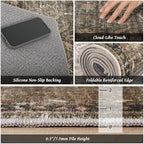Washable 5x7 Area Rugs for Living Room, Boho Non-Slip Vintage Distress Rugs for - Image 5