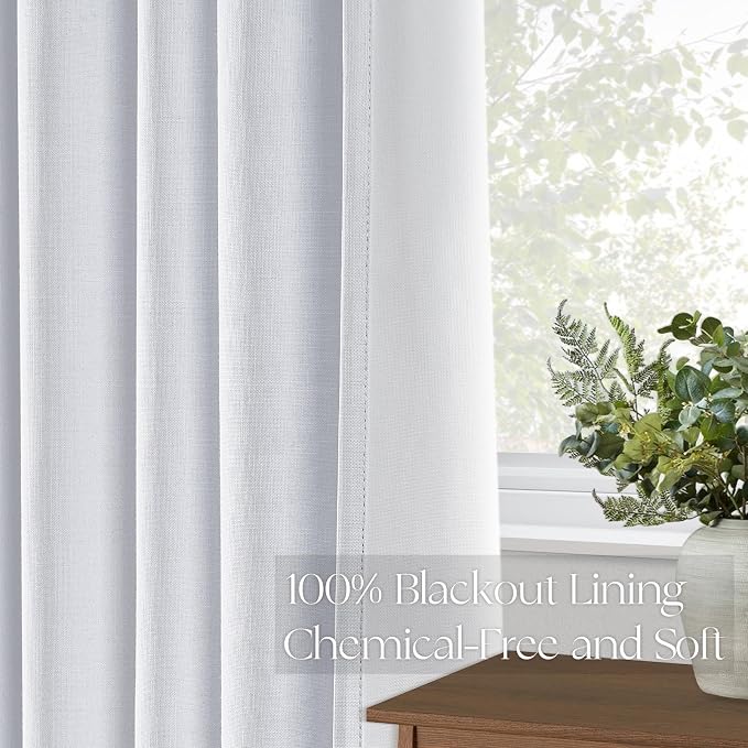 Topfinel White 100% Blackout Curtains 84 Inch Long 2 Panels Set, Pinch Pleat - Image 4