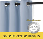 NICETOWN Vintage Blue Blackout Curtains 84 inch Length, Grommet Top Room - Image 6