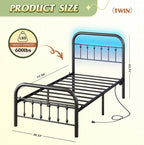 WLIVE Metal Platform Bed Frame, Twin Bed Frames - Image 6