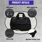 18 Inch Tool Bag, Waterproof Wide Mouth Tool Kit, Heavy Duty Tool Bag Organizer - Image 3