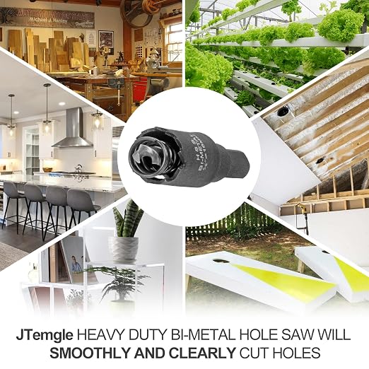 5/8 Inch Hole Saw with 9.1mm Triangle Shank Arbor, JTemgle Bi-Metal Hole Saw - Image 7
