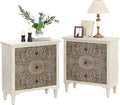 COSIEST 3 Drawers Nightstand Set of 2, Accent Dresser, Bedside Table, Bedroom by COSIEST