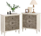 COSIEST 3 Drawers Nightstand Set of 2, Accent Dresser, Bedside Table, Bedroom by COSIEST