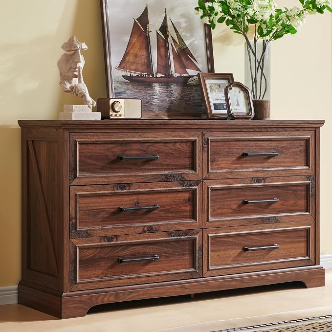 JXQTLINGMU Farmhouse 6 Drawers Dresser by JXQLINGMUFurniture