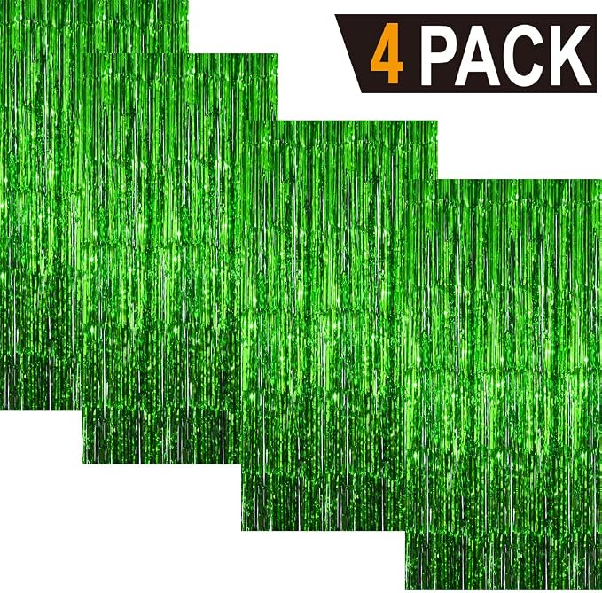 GOER 3.2 ft x 9.8 ft Metallic Tinsel Foil Fringe Curtains Party Photo Backdrop - Image 2