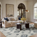 Ivory Grey 5x7 Area Rug Washable Living Room Moroccan Shag Carpet Non Slip Soft - Image 3
