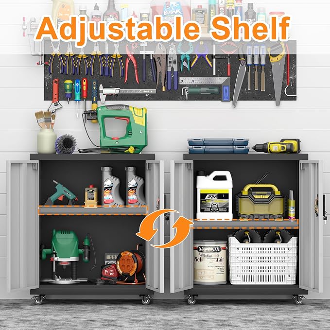 31.5''H Metal Garage Storage Cabinet - Image 5