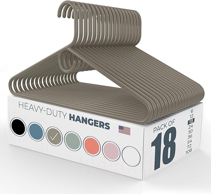 Neaties Heavy Duty Clothes Hangers 18 Pack – Made in The USA – 8lb Capacity by NeatiesHangers