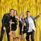 GOER 3.2 ft x 9.8 ft Metallic Tinsel Foil Fringe Curtains Party Photo Backdrop - Image 4