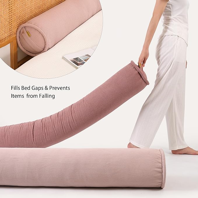 Body Pillow for Adults – Corduroy Long Round Bolster Pillow for Bed, Cuddle - Image 5