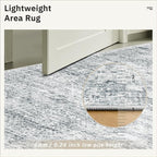 12x15 Washable Area Rug Gray Neutral Abstract Living Room Large Carpet Non Slip - Image 8