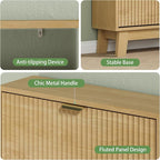 Shoe Cabinet with 3 Flip Drawers, Hidden Slim Wooden Shoe Rack Cabinet - Image 4