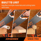 JORGENSEN 20 Inch Black Coated Pro Hand Saw, 11 TPI Fine-Cut Ergonomic Non-Slip - Image 5