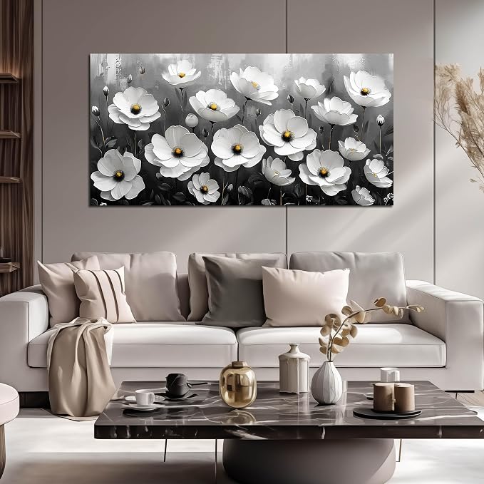 Prepeyssee Black and White Botanical Wall Art floral wall decor - Image 2