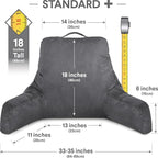 Husband Pillow Aspen Iron Grey, Reading Pillow Bed Rest Chair, Two-Sided - Image 2