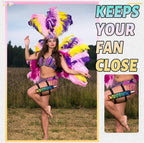 Summer Rave Fan Thigh Holster Rave Fan Holder Folding Hand Pouch Foldable - Image 2